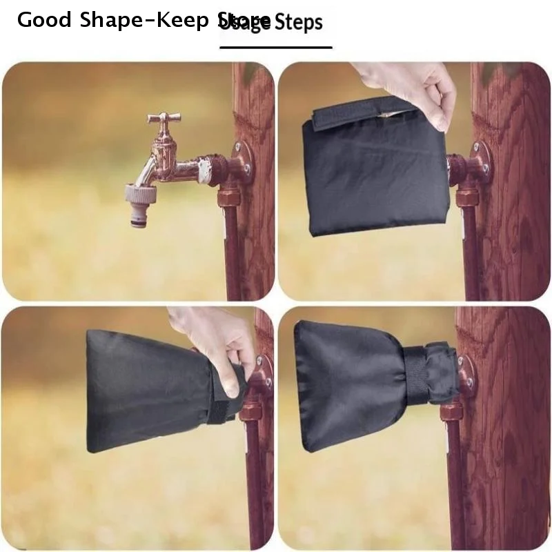 

Reusable Outdoor Faucet Cover in Black for Winter; Waterproof Insulation Protector Preventing Freeze for Garden Tap