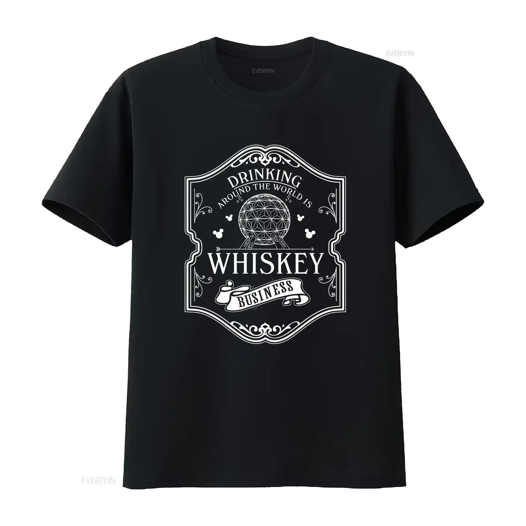 

Epcot Drinking Around The World T Shirt Whiskey Lover E4396 vintage Washed Slightly streetwear Versatile Unisex