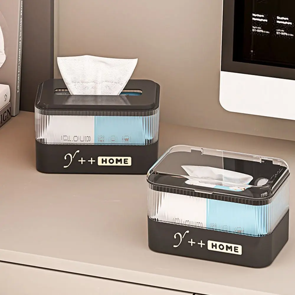 

Creative Paper Towel Holder Plastic Reusable Napkin Storage Case with Lid Large Capacity Wet Wipe Storage Box Desktop Decoration