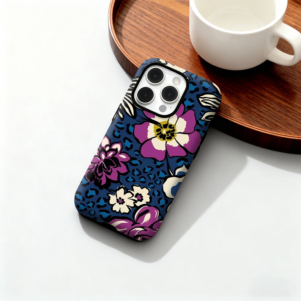 الأزهار ليوبارد IPhone17 يجب أن يكون لديهم جراب هاتف آيفون 17 16 15 14 13 12 برو ماكس زائد طبقة مزدوجة الغطاء الخلفي INS