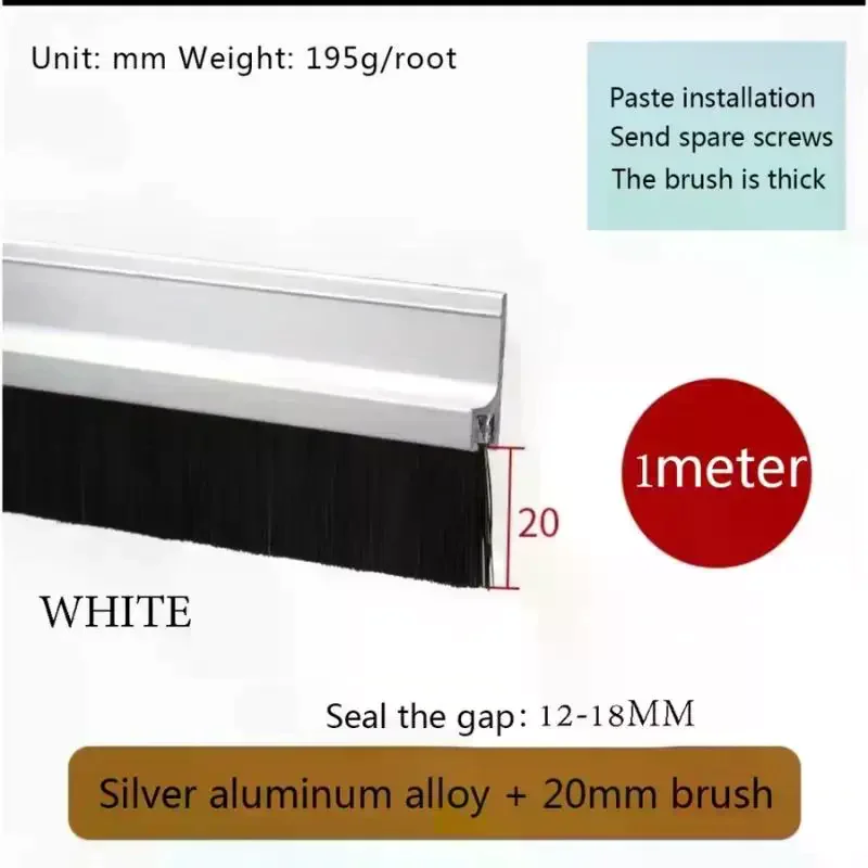 Door Bottom Seal Brush Door Seal Dust Proof Anti- Safe PVC Sealing Strip Self-Adhesive  Filling Sealing Strips