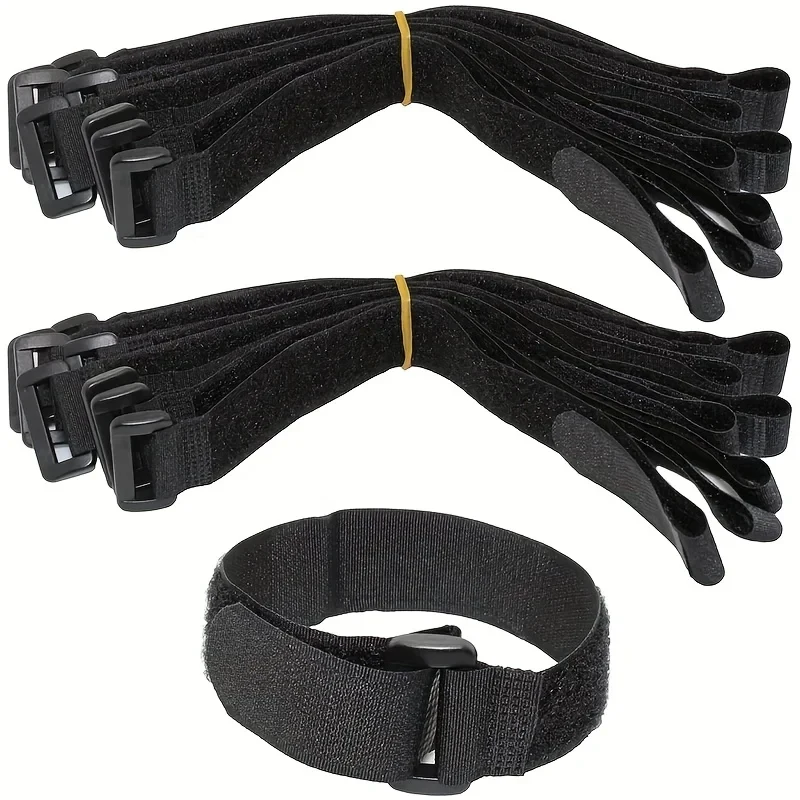 10-60Pcs 50cm Reusable Hook Loop Cinch Straps Nylon Cable Ties Organizer Adjustable Fastener Securing Cable Cord Management