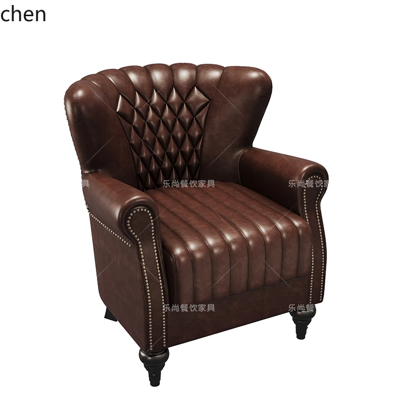 

LXC retro sofa western food cafe table and chair cigar room single seat combination