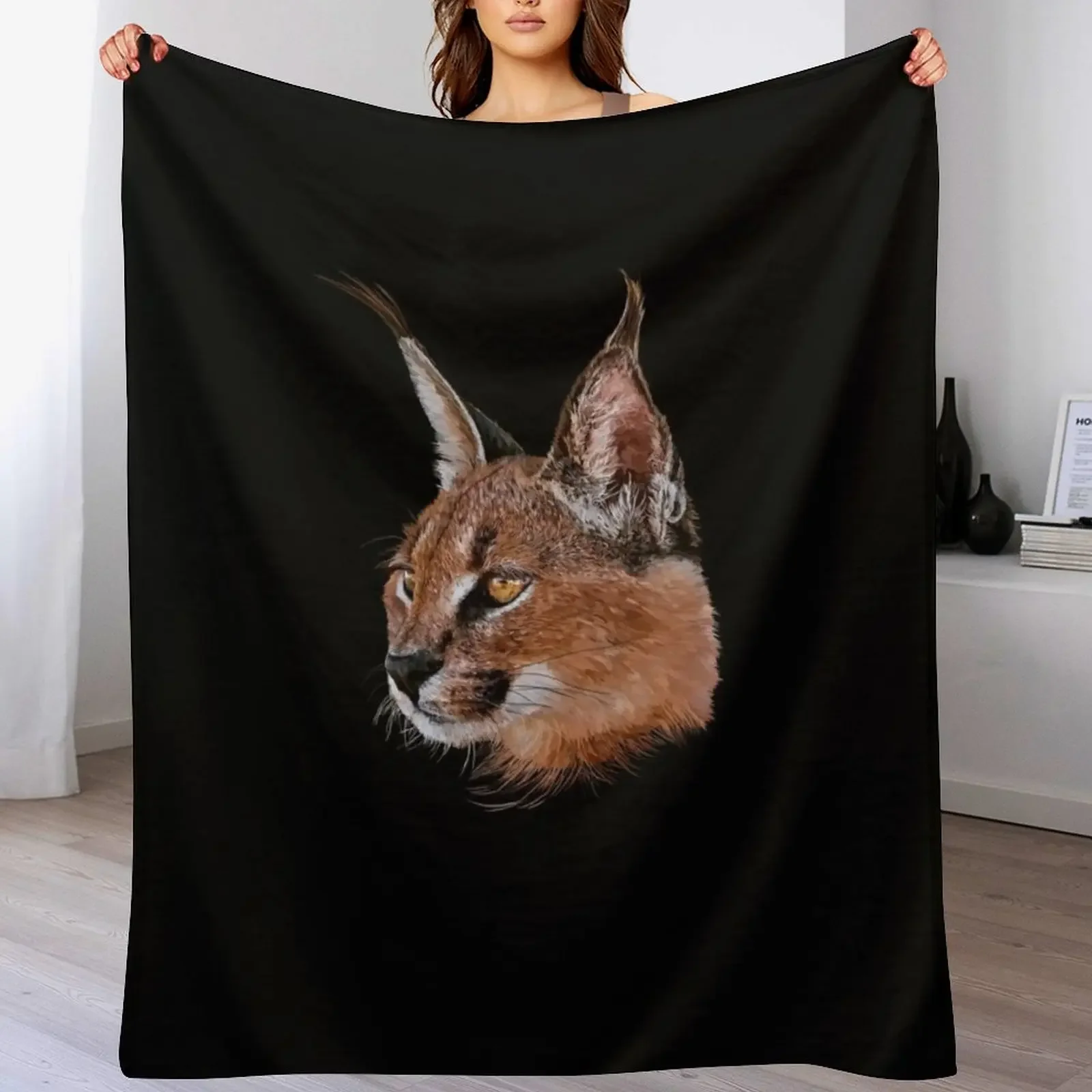 Caracal Throw Blanket Compact Warm Blanket for Car Road Trip