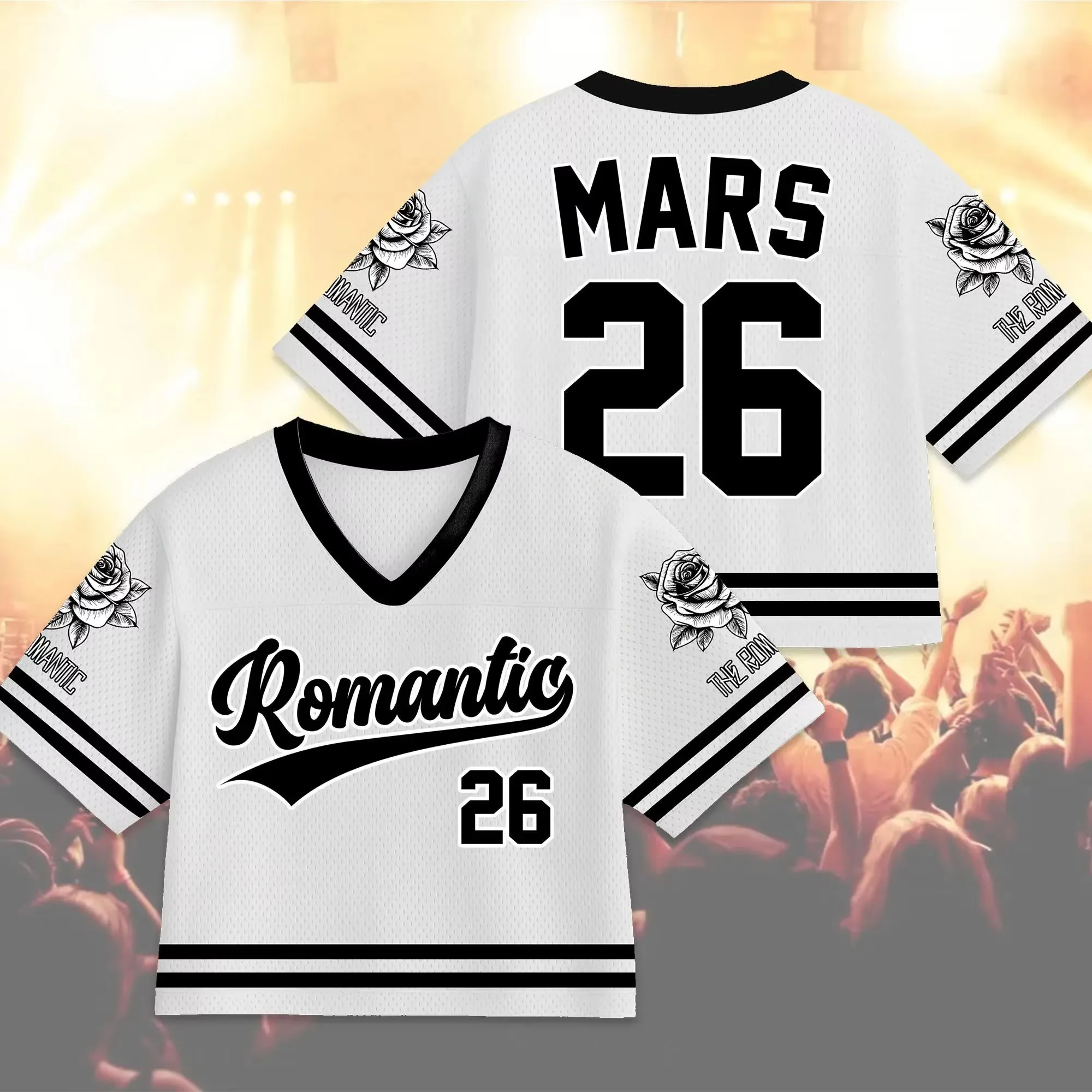 Romantic Tour Football Bruno Mars Concert Men Women Tee Adults Children Boy Gril Top Kids Parent Child Quick dry V Neck Tshirt