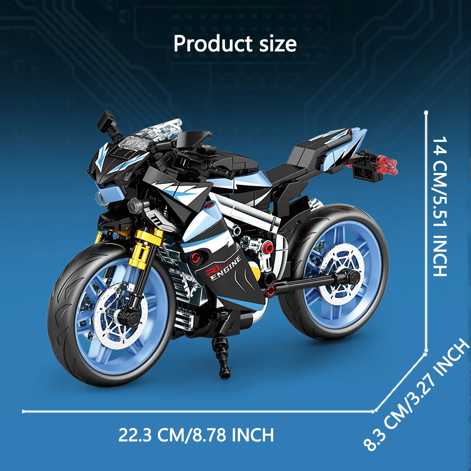 Motorcycle Building Blocks Set, Racing Superbike Model, DIY Assembly Collectible Moto Toy, Christmas Gift
