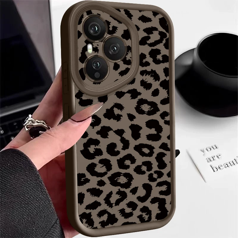 Soft TPU Phone Case For Honor 400 Pro 200 Pro X8c X9c Smart X6a X6b X6c Magic7 Lite Black Spotted Pattern Silicone Back Cover