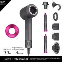 Secador de pelo sin hojas, herramienta profesional con accesorio Flyaway, iónico negativo Premium, multifunción, estilo de salón