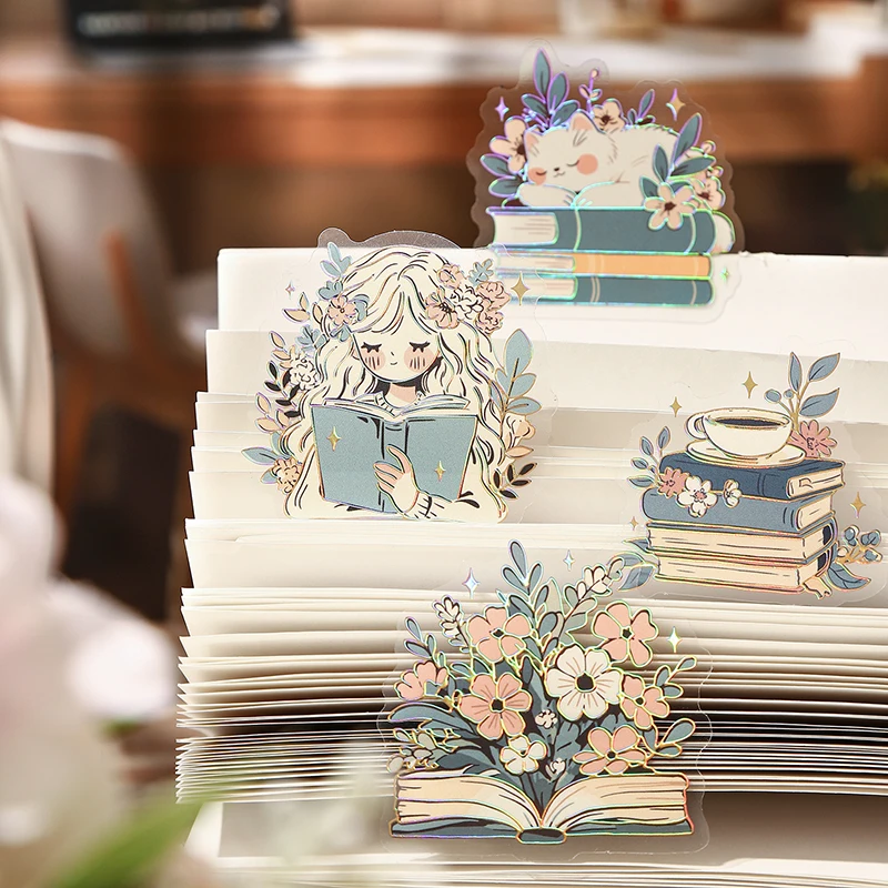 Card Lover 10 Pcs [Bookish Journey Series] Hot Stamping  DIY Decoration Collage Material Sticker PET Sticker Paper Scrapbook Kit