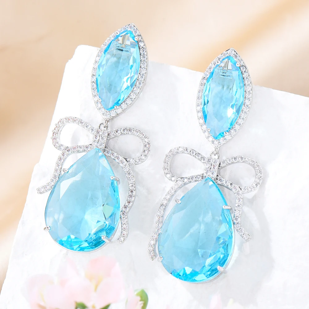 

Jimbora NEW Original Luxury Gorgeous Drop Earrings for Women Fine Bridal Wedding Party 2023 Top Shiny Jewelry High Quality