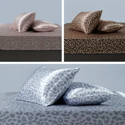 3-Piece Luxurious Leopard Print Silky Satin Sheet Set - Ultra-Soft & Smooth Bedding for Blissful Sleep - Ideal for Home