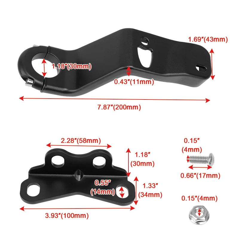 For Harley Low Rider ST FXLRST 2022 2023 2024-UP Motorcycle Accessories Black Front Full Fairing Support Bracket Mount Kit 2 PCS