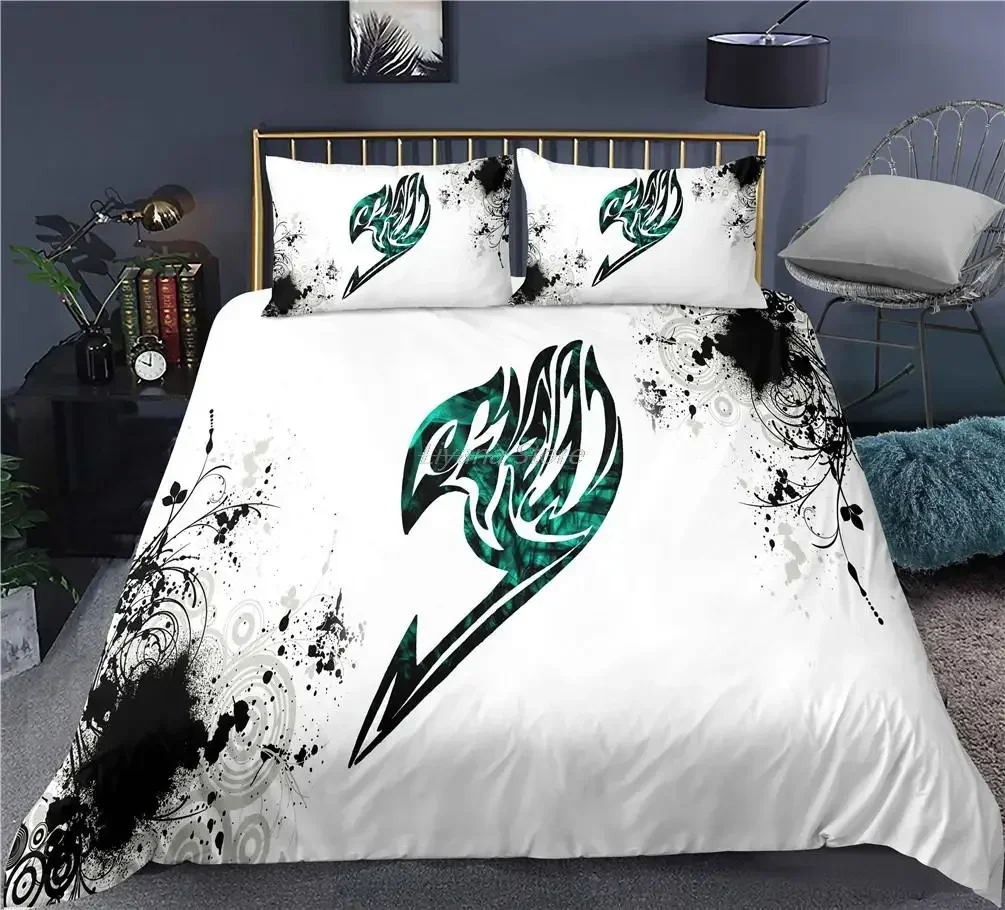 Fairy Tail Bedding Set Single Twin Full Queen King Size Kawaii Anime Bed Set Aldult Kid Bedroom Duvetcover Sets 3D Print 012
