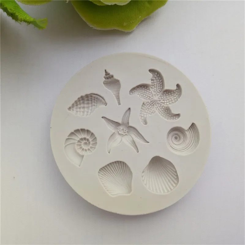 Seashell Conch Starfish Fish Under the Sea Style Pastry Baking Molds for Cookie Candy Marine Theme Cake Fondant Silicone Mold