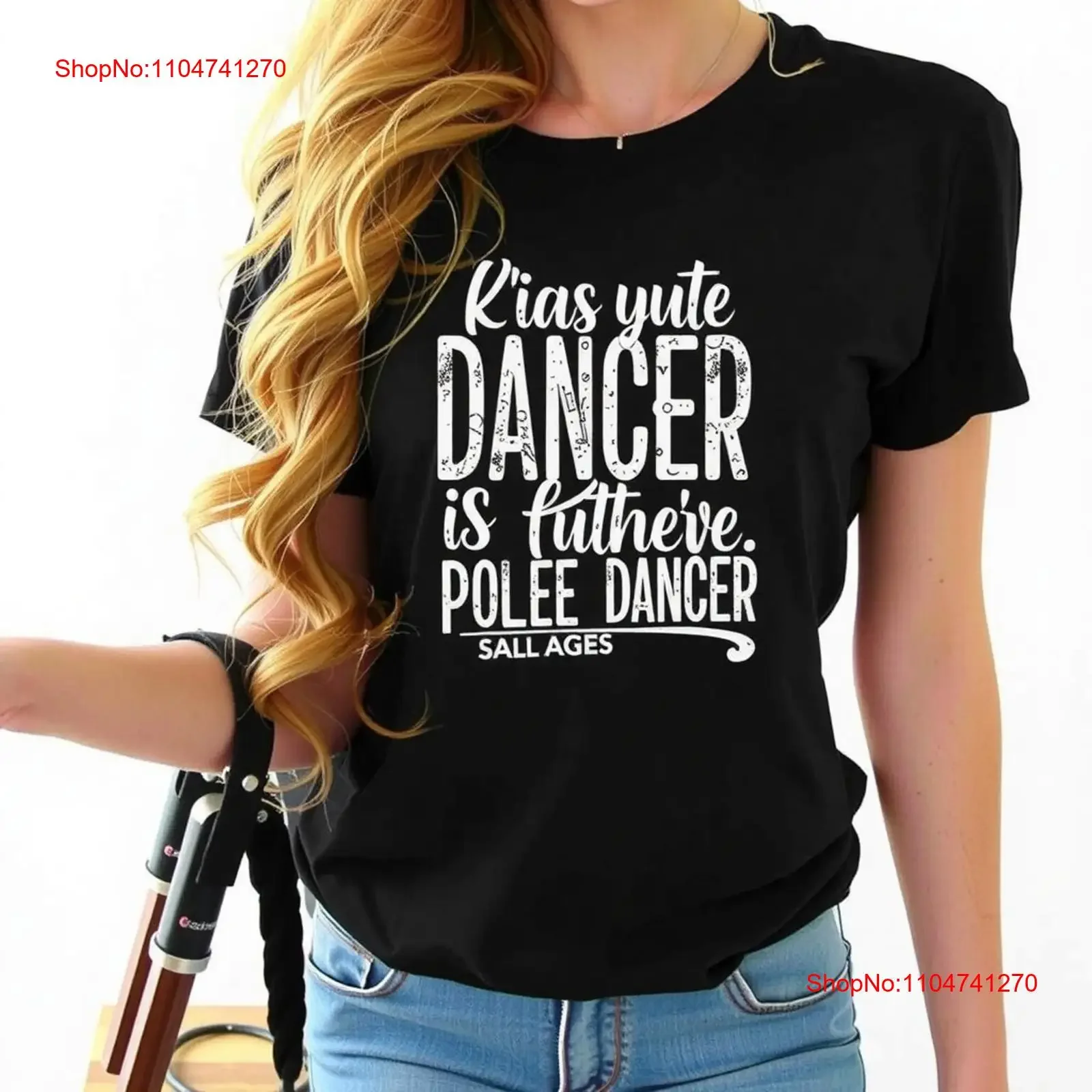Camiseta divertida de bailarina de Yute Kias, baile en barra único para todas las edades, algodón vintage, lavado, transpirable, ropa de calle versátil para hombre