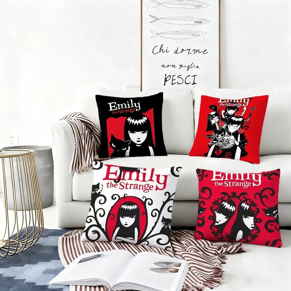 ANIME E-Emily-y The Strange cushion cover Bedroom Sofa Decorative home Car portable Cushion Cover With Zipper Soft pillowcase