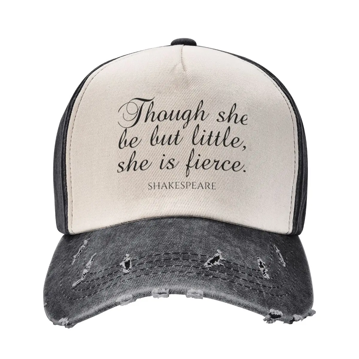 Shakespeare Quote - Though She Be But Little She Is Fierce Baseball Cap Big Size Hat Sunscreen Men Luxury Brand Women's