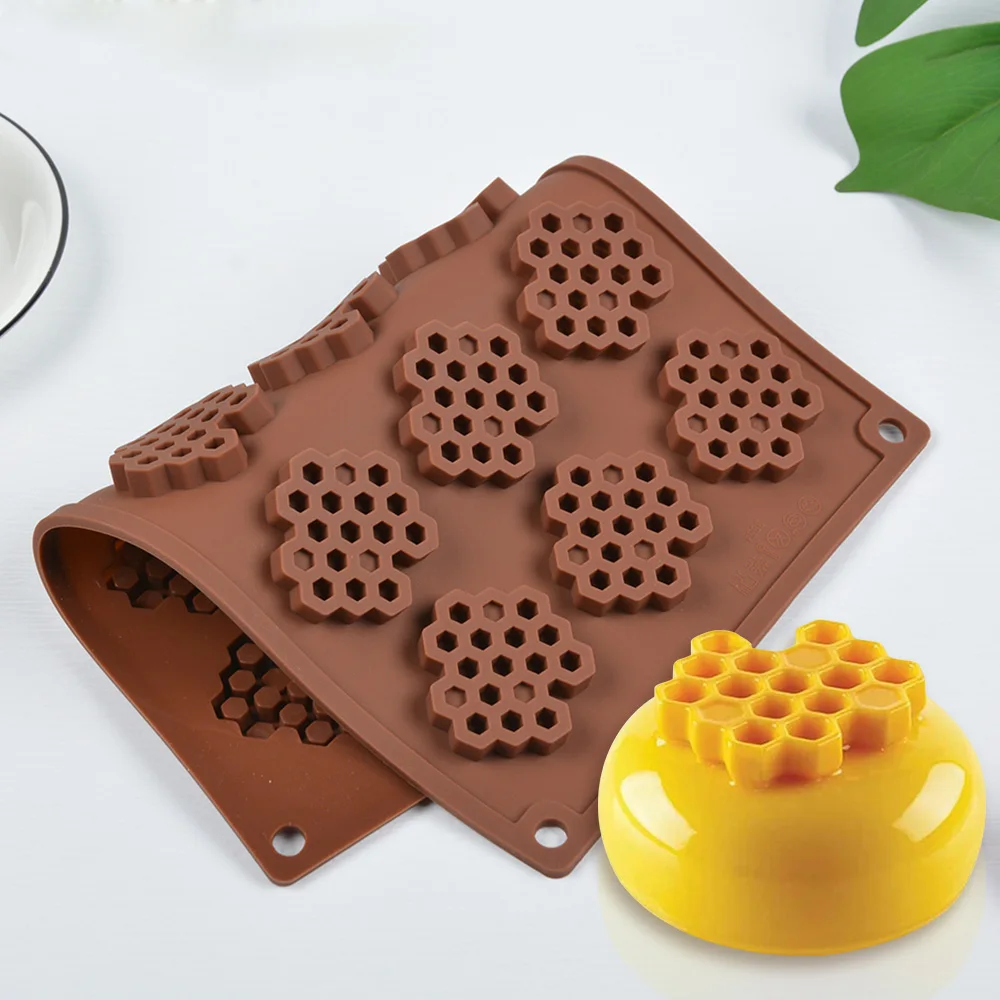 Honeycomb Mousse Cake Silicone Mold French Western Dot Lace Decorative Chocolate Mold Honeycomb Baking