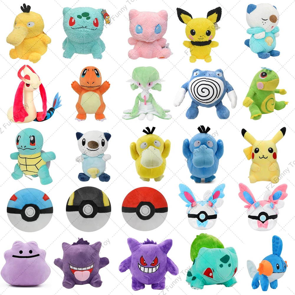 Pokemon Oshawott Plush Toy Gardevoir Milotic Mew Bulbasaur Master Ball Stuffed Peluche Doll Cute Teddiursa Bear Birthday Gift