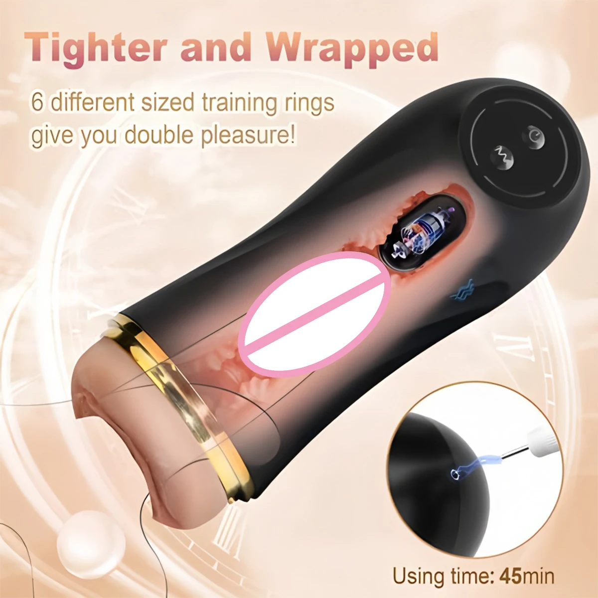 ألعاب جنسية للرجال مهبل جيب واقعي مع 10 أوضاع اهتزاز آلة استمناء بدون استخدام اليدين للرجال