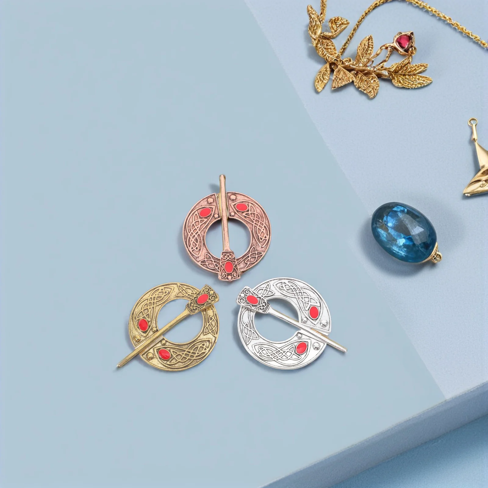 

3pcs Viking Brooch Creative Breastpin Durable Vintage Pins for Outfits Accessories Gifts Jewelry Decorative Enamel Pin