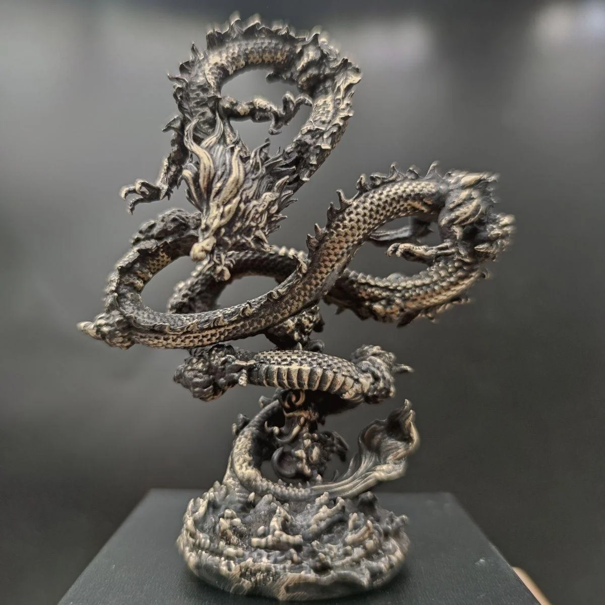 12cm（4.8inches） Pure Copper Dragon Delicate Metal Sculpture Creative Attractive Artwork Ornament Home Decoration