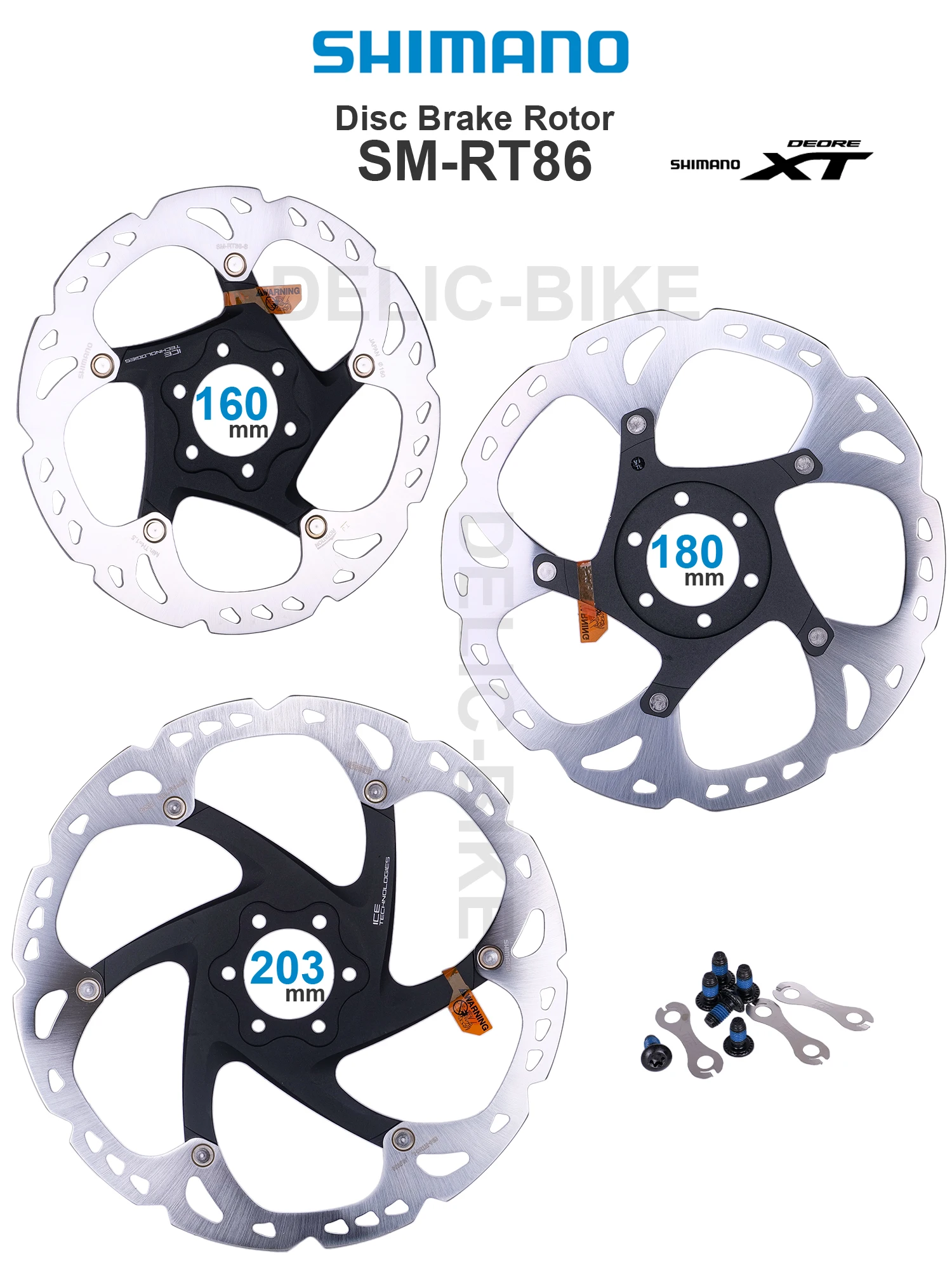 AliExpress Shimano SHIMANO DEORE XT M8000 Disc Brake Rotor SM-RT86 203/180/160 mm SLX - 6-Bolt  Original parts