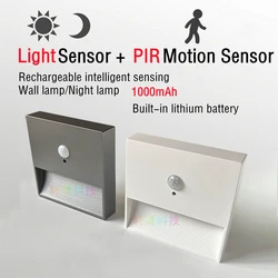 PIR Motion Detector Sensor LED Lâmpada de Parede, Superfície Montada, Branco, Preto, Escada, Cozinha, WC, Lavatório, Cabeceira, Luz Noturna