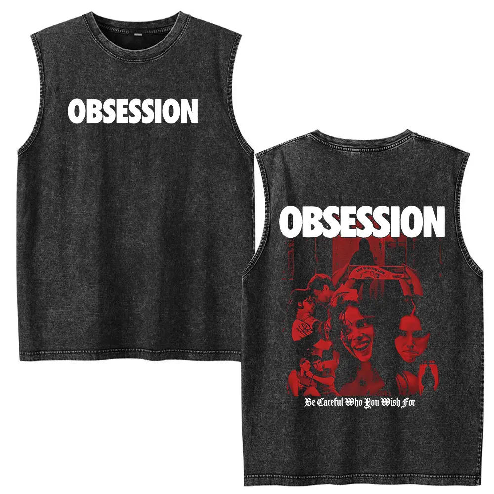 T-shirt sans manches unisexe Horreur Movie Obsession One Wish Willow Washed, style vintage gothique streetwear