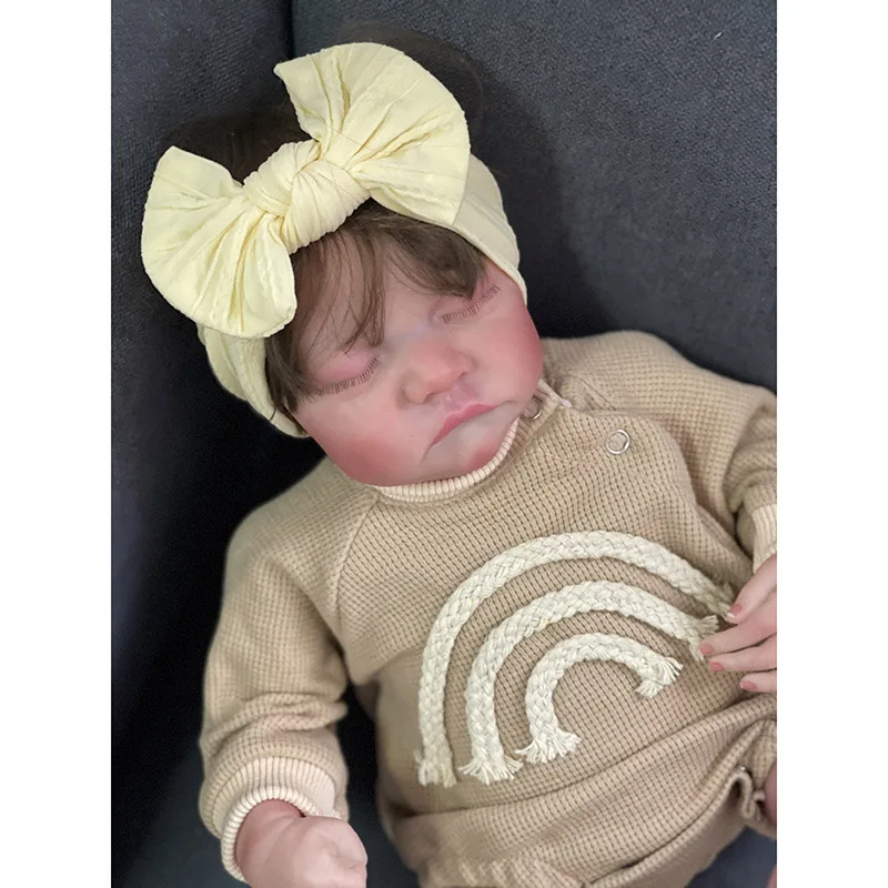 48cm Newborn Baby  Doll Levi with Hand Rooted Hair 3D Skin Visible Veins Collectible Art Doll