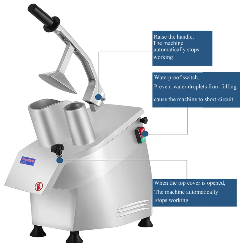 Kommerzielle Gemüseschneidemaschine Zwiebelschneidemaschine Elektrischer Kartoffelschneider Edelstahl Kohlzerkleinerer Maschine