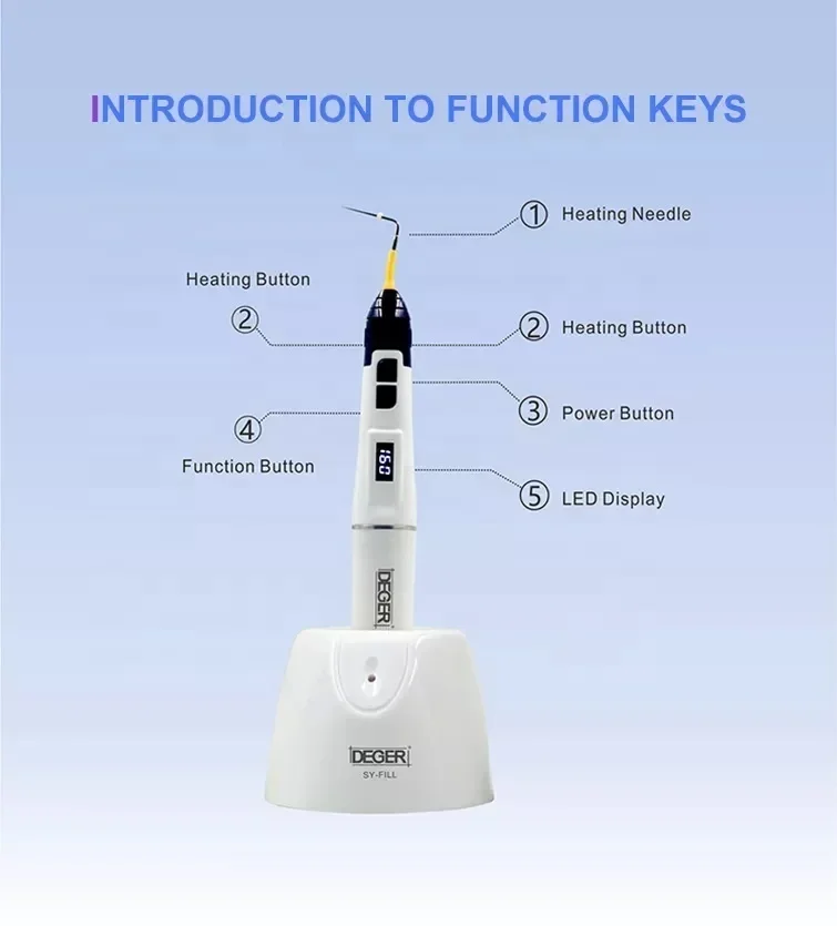2 in 1 den tal Endo Obturation System Hot Melt Filling g un Pen OLED LCD Display 4PCS Heating Tip Endodontic den tistry Tools Fi