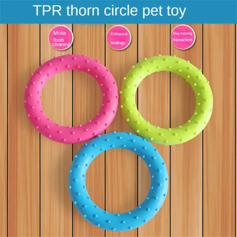 Pet Flying Disk Grind Teeth /blue/fruit Green Dog Toys Interactive Supplies Thorn Circle Pet Toy Floating Tpr Bite Ring Toy