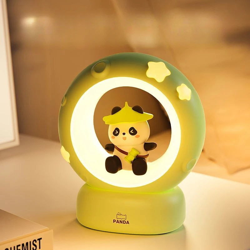 

New Panda Astronaut Night Light Bedroom Bedside Children's Birthday Gift Sleeping Animal Light Charging Holiday Gift For Kids