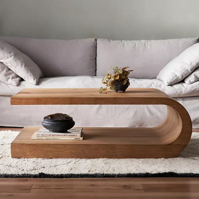 

Retro simple modern Nordic, living room square coffee table creative special-shaped, Italian minimalist small apartment
