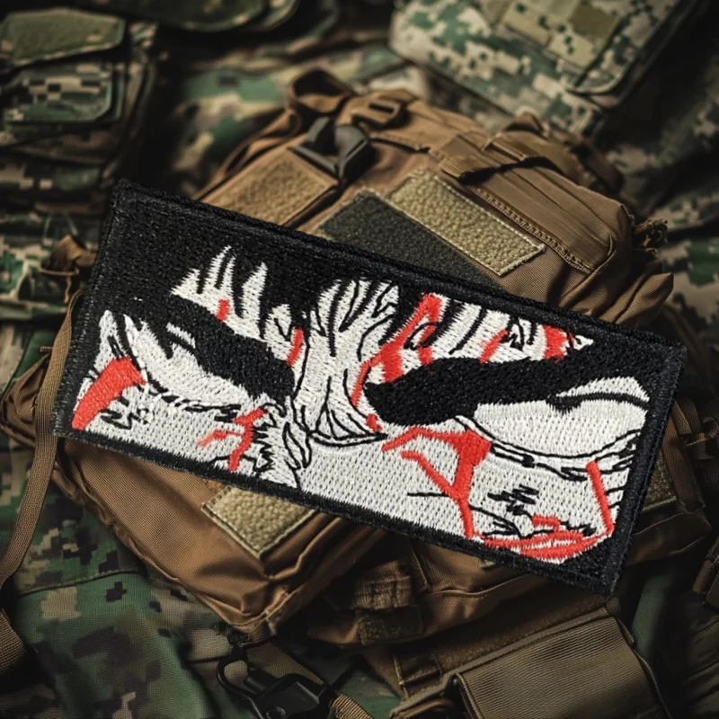 

Anime Tactical Eye Patches Military Morale Badges Embroidery Hook and Loop Backpack Clothes Decorative Stickers Armbands