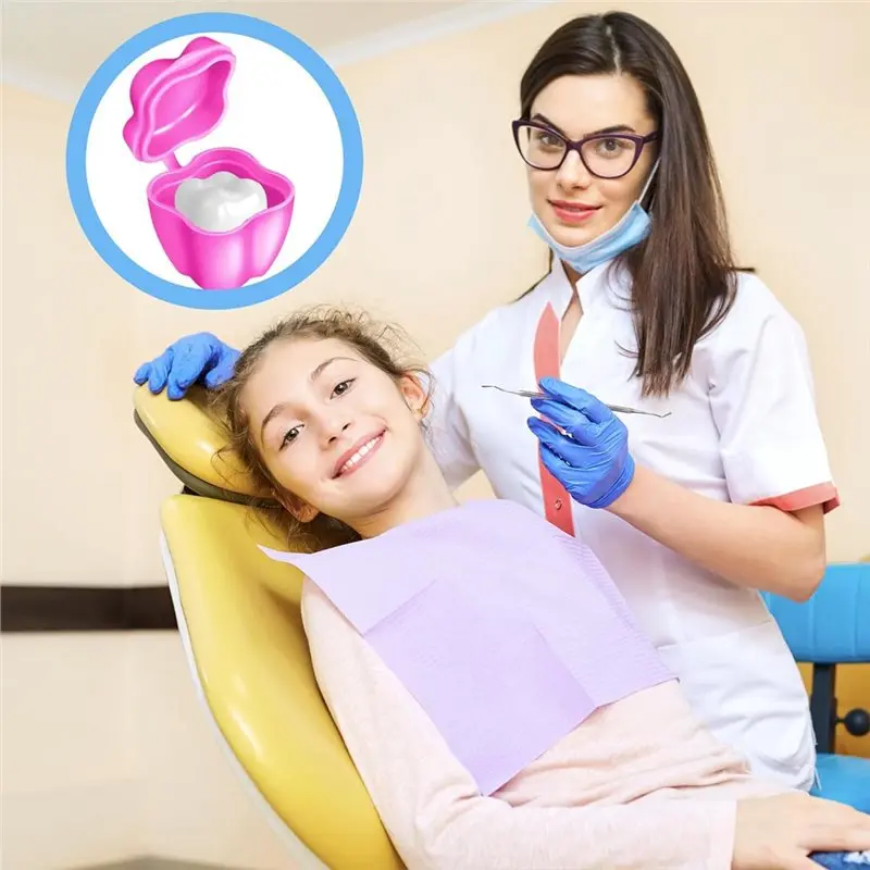 A55F-50 PCS Tooth Saver Necklaces Tooth Necklace Little Box For Lost Teeth Milk Teeth Storage Cases For Tooth Fairy Bag
