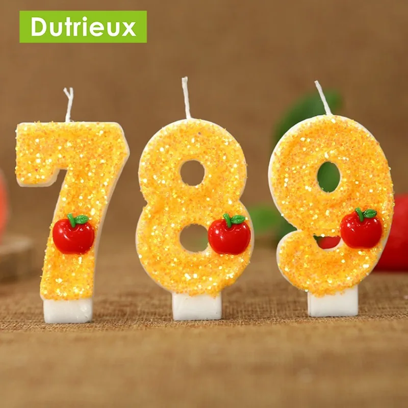 New Red Fresh Yellow 0-9 Digital Candle Birthday Cake Decoration Candle 1PCS Cake Decoration Girl Party Decoration Holiday Party