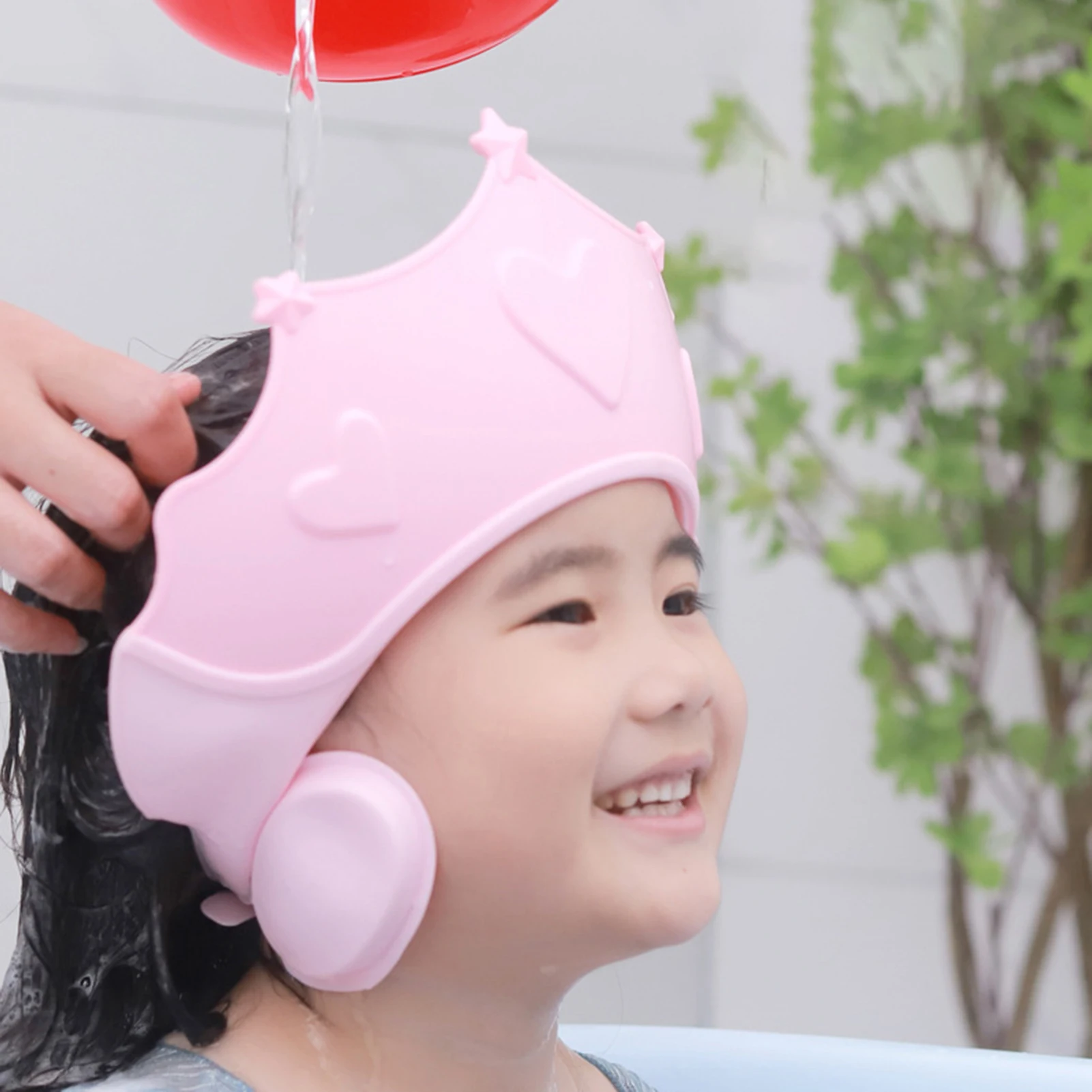 

Baby Shower Cap Adjustable Hair Wash Hat For Newborn Infant Ear Protection Safe Children Kids Shampoo Shield Bath Head Cover