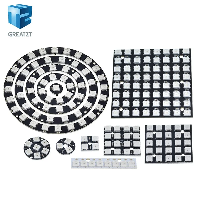 4 8 12 16 channel WS2812 WS2812B WS 2811 5050 RGB LED Lamp Panel Module 5V 1Bit 4Bit 8Bit 12Bit 16Bit 24Bit Rainbow LED For DIY
