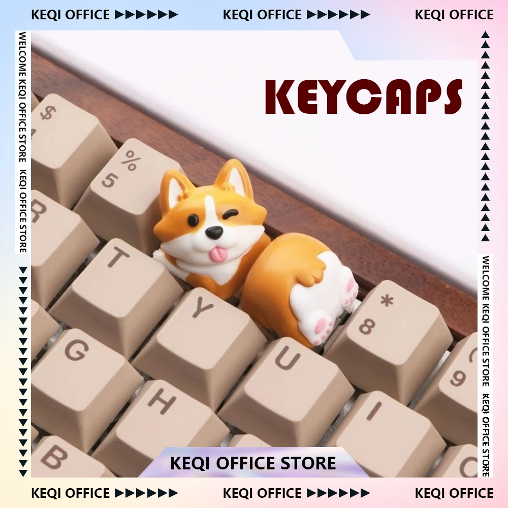 

Колпачки для клавиш из АБС-пластика ручной работы, колпачки для клавиш Corgis Butt для 3D-индивидуальной механической клавиатуры, индивидуальные колпачки для клавиш, аксессуары для ПК, подарки