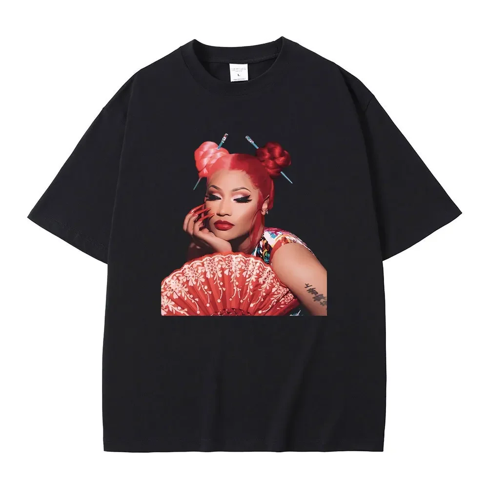 Rapper Nicki Minaj Red Ruby Da Sleeze Graphic Print T Shirts Men Hip Hop Loose Oversized Tees Unisex Trend Vintage Tshirt 2024