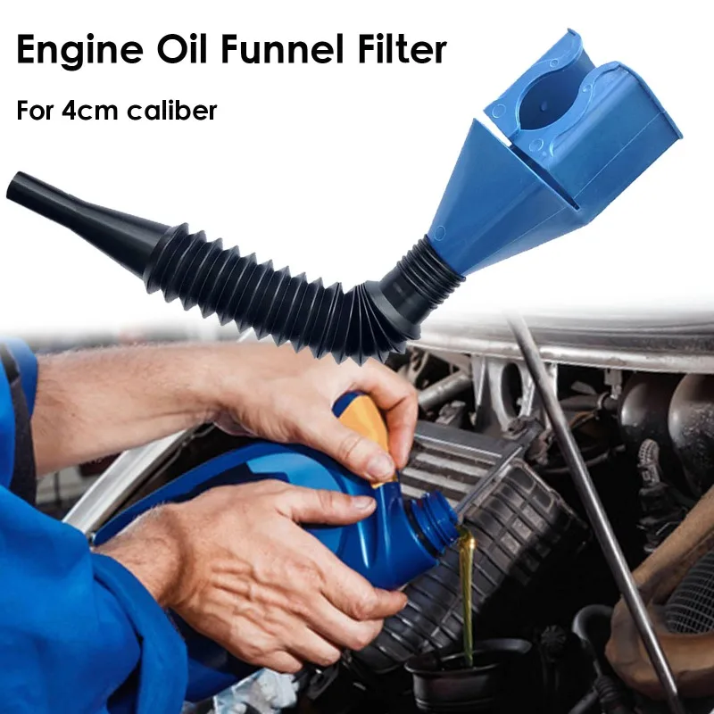 Universal 30cm Car Motorcycle Refueling Gasoline Engine Oil Funnel With Filter Fluid Change Filling Transfer Tool Automotive