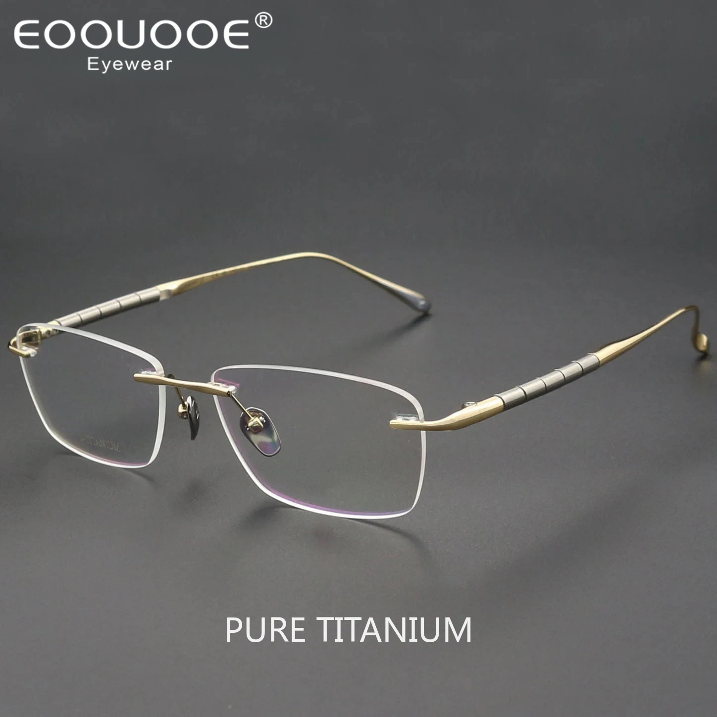 

High-class Titanium Rimless Glasses Men Frameless Myopia Optical Prescription Eyeglass Frames Eyewear