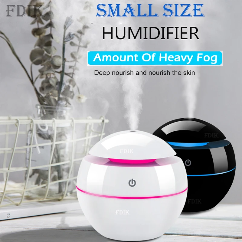 130ml USB Aroma Essential Oil Diffuser Ultrasonic mini Humidifier Air Purifier 7 Color Change LED Night light for Office Home