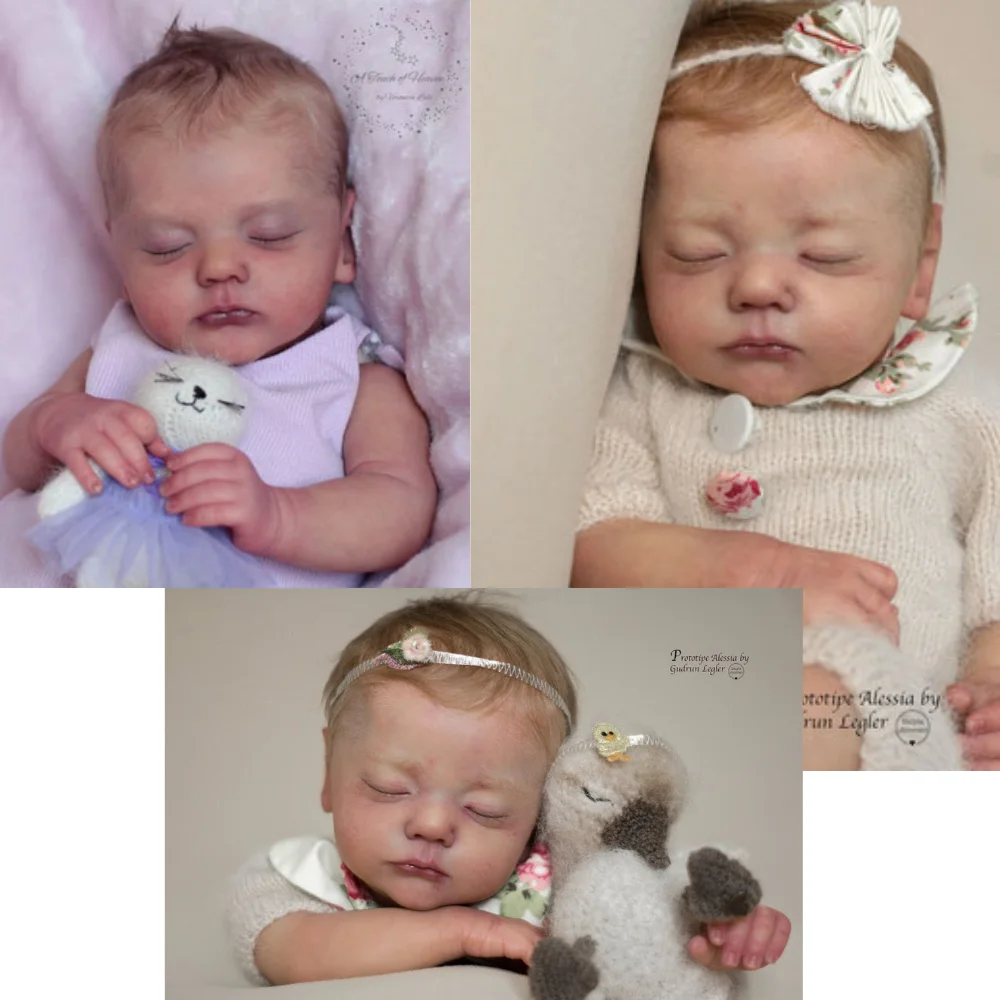 Kit de muñeca bebé Reborn de 20 pulgadas, Alessia con COA limitada, Kit de muñeca de vinilo para recién nacido, piezas de muñeca sin terminar, moldes en blanco DIY