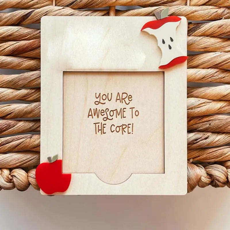 Leraar Sticky Note Pad Houder Leraar Notitie Kaarten Staan Belettering Ontwerp Inspirerende Houten Notitie Kaart Display Voor Collega