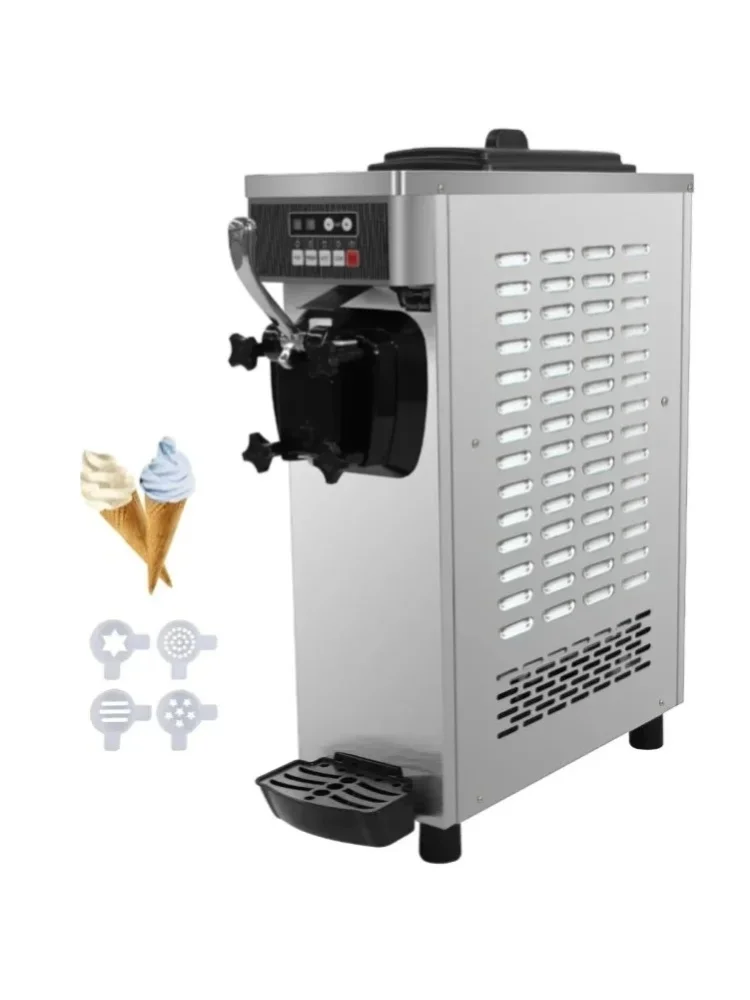 SIHAO Tisch-Eiscrememaschine mit Einzelkopf, Frischhalte- und Erweiterungsfunktion, Materialmangelwarnung, Gewerbliche Softeismaschine, EU 220V Stecker 8116F