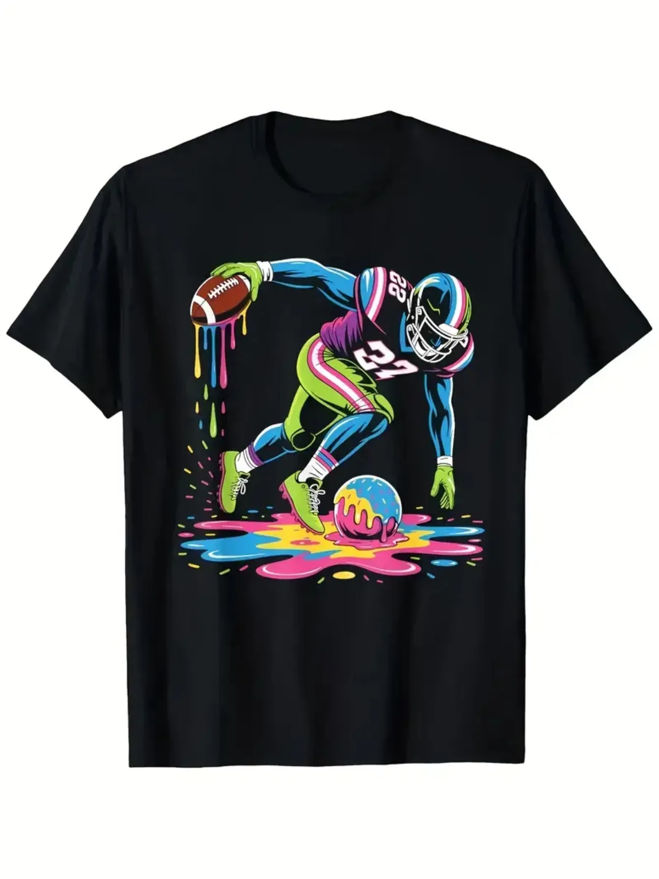 Men's Large-size Fashionable High-quality Patterned Pure Cotton T-shirt, Made of Soft Fabric, Suitable for All Seasons, Fast Transportation, Very Suitable for Various Activities, Is An Excellent Gift for Any Festival