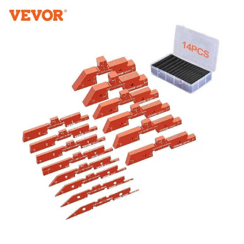 

VEVOR Router Table Setup Bars 14pcs Precision Aluminum Setup Blocks Height Gauge Set for Measuring, Router Table Saw Accessories